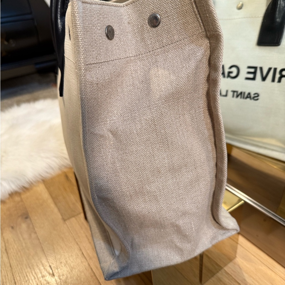 Saint Laurent Rive Gauche Tote - Black, Cream, and Tan - Picture 5 of 15
